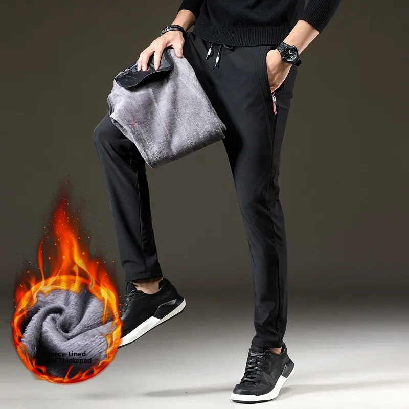 Men's Fleece Lined Casual Pants Autumn Winter Sporty Slim Fit Loose Long Trousers Thickened Korean Style Versatile Straight Leg
Men's Fleece Lined Casual Pants Autumn Winter Sporty Slim Fit Loose Long Trousers Thickened Korean Style Versatile Straight Leg