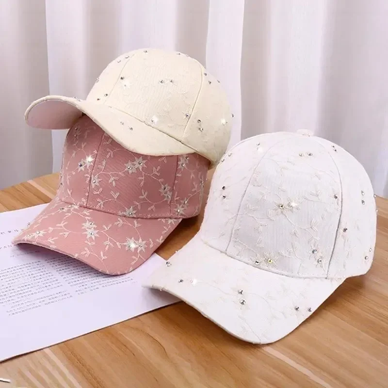 Spring Summer Rhinestone Embroidered Flower Baseball Cap Korean Fashion UV Sun Hat Casual Stylish
Spring Summer Rhinestone Embroidered Flower Baseball Cap Korean Fashion UV Sun Hat Casual Stylish
