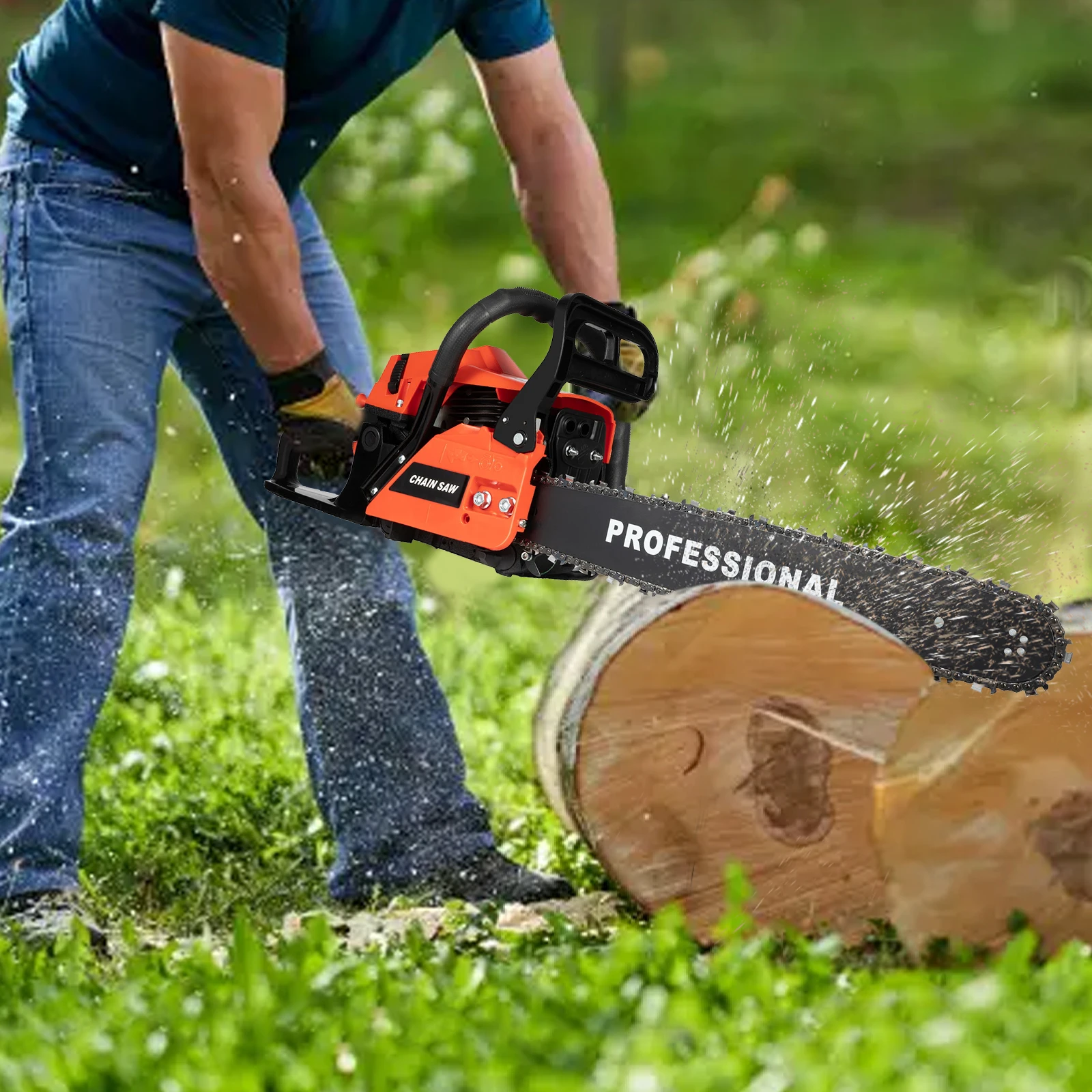 58cc Gas Chainsaw 20 inch 2-Stroke Gas Powered Chainsaw Air-Cooled Gas Chain saw Handheld Gasoline Chain Saw for Wood Cutting
58cc Gas Chainsaw 20 inch 2-Stroke Gas Powered Chainsaw Air-Cooled Gas Chain saw Handheld Gasoline Chain Saw for Wood Cutting
