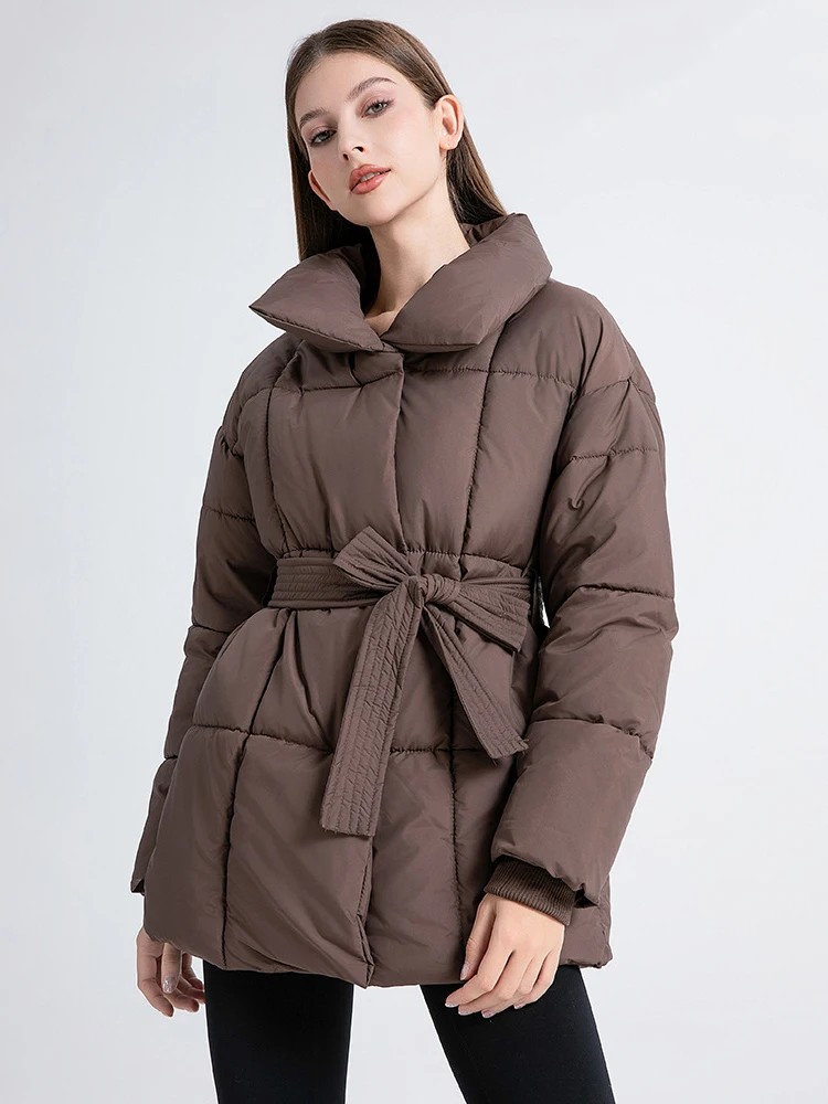 Fashion Women's Padded Jacket Autumn Winter Lace Up Stand Collar Quilted Coat Solid Casual Warm Windbreaker Outerwear New Parkas
Fashion Women's Padded Jacket Autumn Winter Lace Up Stand Collar Quilted Coat Solid Casual Warm Windbreaker Outerwear New Parkas