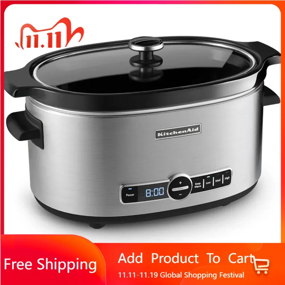 6-Qt. Slow Cooker With Standard Lid - Stainless Steel Multicooker Stew Pot Rice Cooking Appliances Kitchen Home
6-Qt. Slow Cooker With Standard Lid - Stainless Steel Multicooker Stew Pot Rice Cooking Appliances Kitchen Home