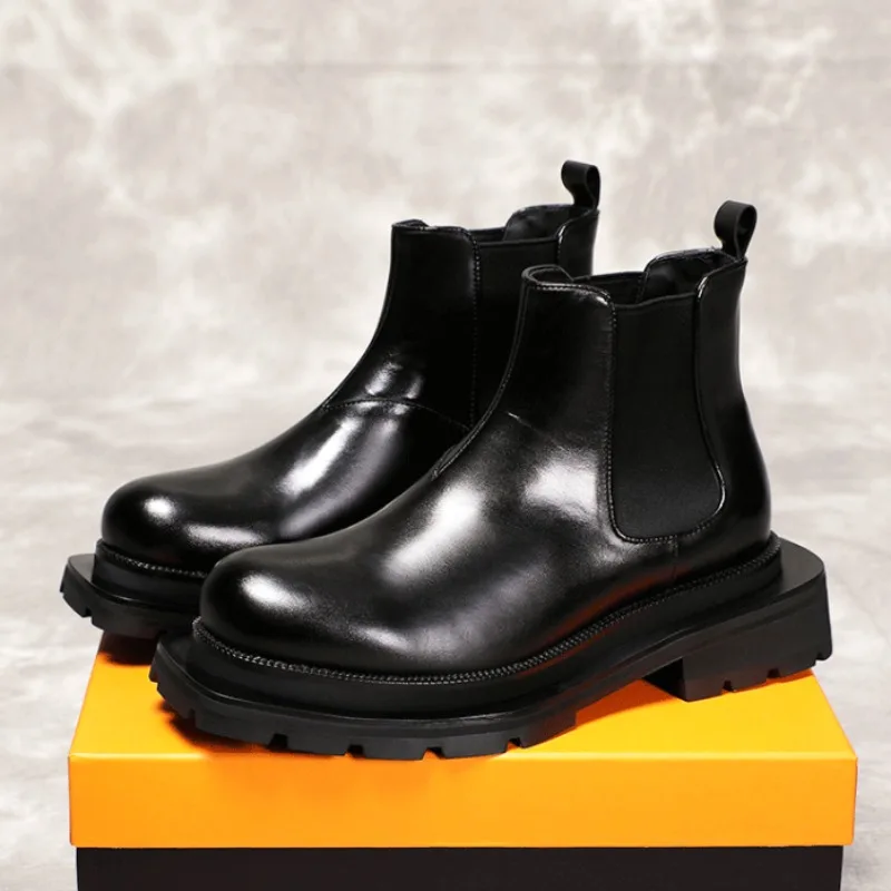 Осенне-зимние ботинки челси из воловьей кожи, мужские повседневные слипоны из натуральной кожи на толстой подошве, мужские молодежные уличные офисные ботильоны
Осенне-зимние ботинки челси из воловьей кожи, мужские повседневные слипоны из натуральной кожи на толстой подошве, мужские молодежные уличные офисные ботильоны