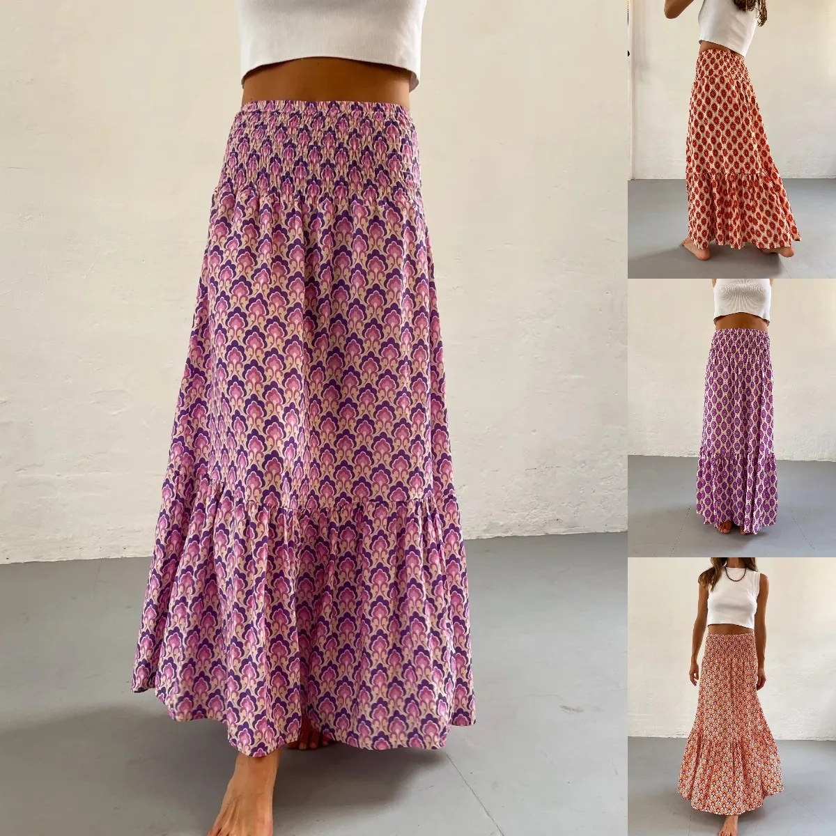 Summer Women's Skirt High Waist Ethnic Style Printed Fashion Versatile Beach Vacation Long Skirt
Summer Women's Skirt High Waist Ethnic Style Printed Fashion Versatile Beach Vacation Long Skirt
