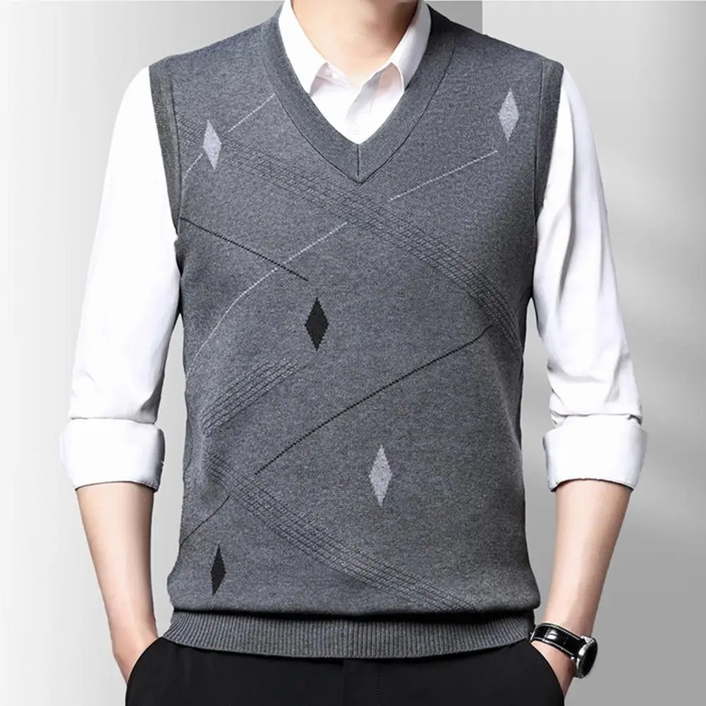 Men Fall Winter Vest Geometric Print V Neck Sleeveless Loose Knitted Vest Thick Warm Soft Pullover Men Spring Sweater Vest
Men Fall Winter Vest Geometric Print V Neck Sleeveless Loose Knitted Vest Thick Warm Soft Pullover Men Spring Sweater Vest