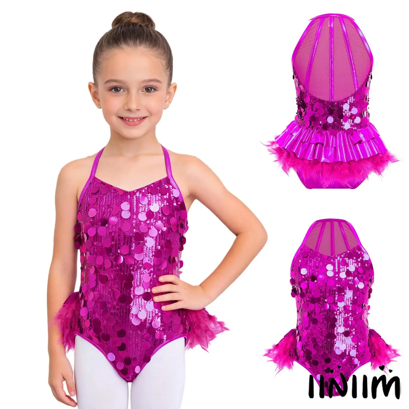 Kids Ballroom Jazz Dance Costume Girls Sleeveless Side Hidden Zipper Back Mesh Feather Leotard Tango Latin Skirted Bodysuit
Kids Ballroom Jazz Dance Costume Girls Sleeveless Side Hidden Zipper Back Mesh Feather Leotard Tango Latin Skirted Bodysuit