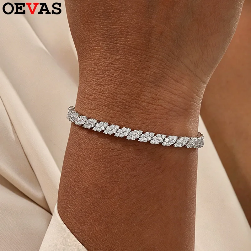OEVAS 1.2MM Full D Color VVS1 Moissanite Exquisite Bracelet S925 Sterling Silver for Women Wedding Sparkling Party Fine Jewelry
OEVAS 1.2MM Full D Color VVS1 Moissanite Exquisite Bracelet S925 Sterling Silver for Women Wedding Sparkling Party Fine Jewelry