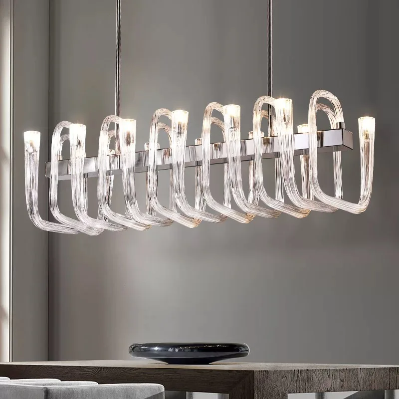 Luxury Glass Tube Dining Room Table Rectangle Chandelier Bar Kitchen Island Decoration Hanging Lamps Designer Modern Lamps
Luxury Glass Tube Dining Room Table Rectangle Chandelier Bar Kitchen Island Decoration Hanging Lamps Designer Modern Lamps