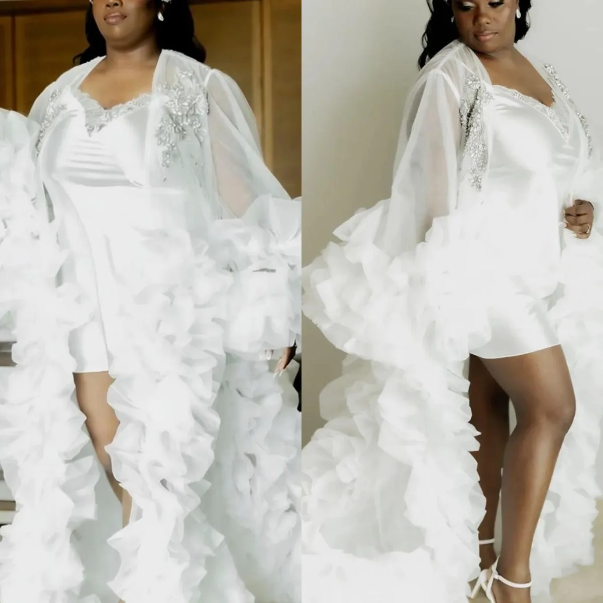 Plus Size Beading Wedding Robe Maxi Bathrobe Lingerie Bridal Shower Gowns Customized Pajamas Photo Shoot Fluffy Party Sleepwear
Plus Size Beading Wedding Robe Maxi Bathrobe Lingerie Bridal Shower Gowns Customized Pajamas Photo Shoot Fluffy Party Sleepwear