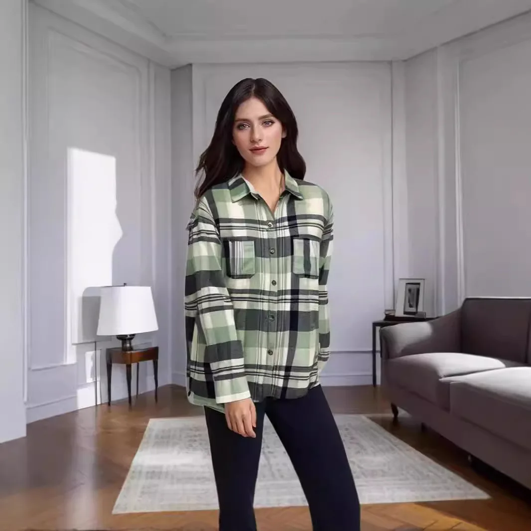 2024 European and American retro style versatile loose shirt spring and autumn fashion plaid long sleeve real shot Korean
2024 European and American retro style versatile loose shirt spring and autumn fashion plaid long sleeve real shot Korean