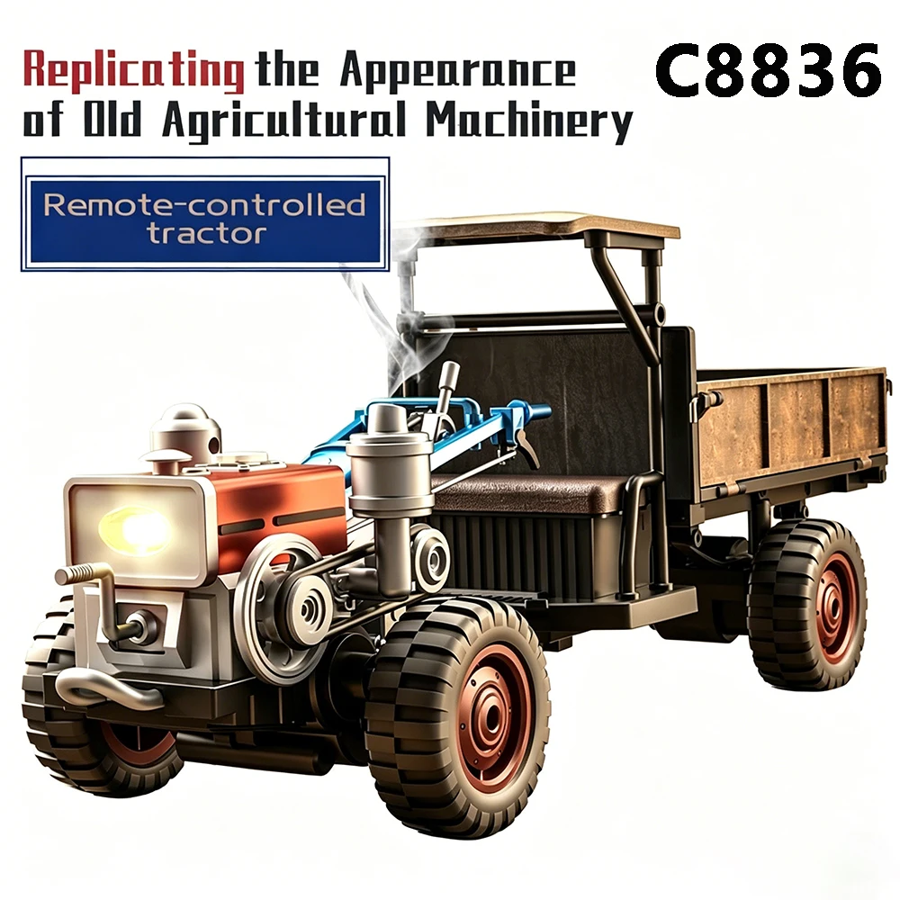 JIKEFUM C8836 RC Handheld Retro Tractor 1/14 Full-Size Four-Wheel Drive Simulation Tractor Remote Control Toy Vehicle Boy Gift
JIKEFUM C8836 RC Handheld Retro Tractor 1/14 Full-Size Four-Wheel Drive Simulation Tractor Remote Control Toy Vehicle Boy Gift