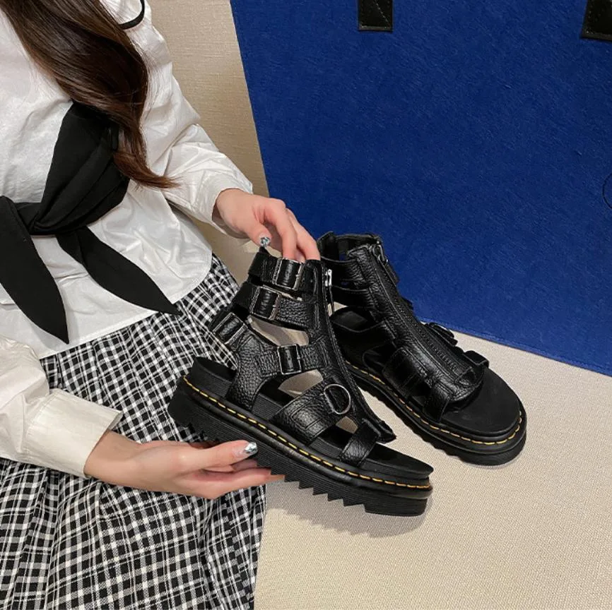 Summer Terry DR sandals women's Roman buckle open-toe beach shoes heightened leather fish mouth loose shoes
Summer Terry DR sandals women's Roman buckle open-toe beach shoes heightened leather fish mouth loose shoes