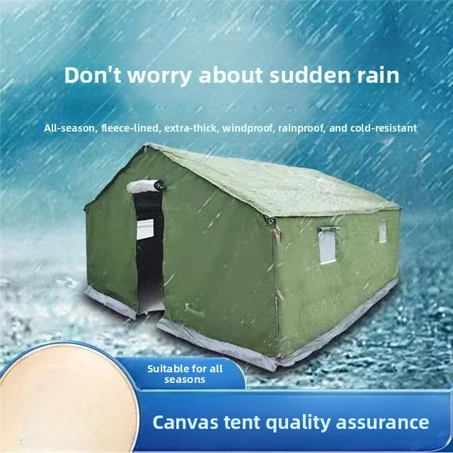 Палатка на открытом воздухе, инженерная площадка, строительная утолщенная непромокаемая парусиновая полевая гражданская зимняя теплая хлопковая палатка
Палатка на открытом воздухе, инженерная площадка, строительная утолщенная непромокаемая парусиновая полевая гражданская зимняя теплая хлопковая палатка