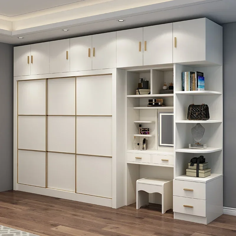 Luxury wardrobe sliding door white wardrobe Nordic bedroom makeup dresser conjoined cabinet
Luxury wardrobe sliding door white wardrobe Nordic bedroom makeup dresser conjoined cabinet
