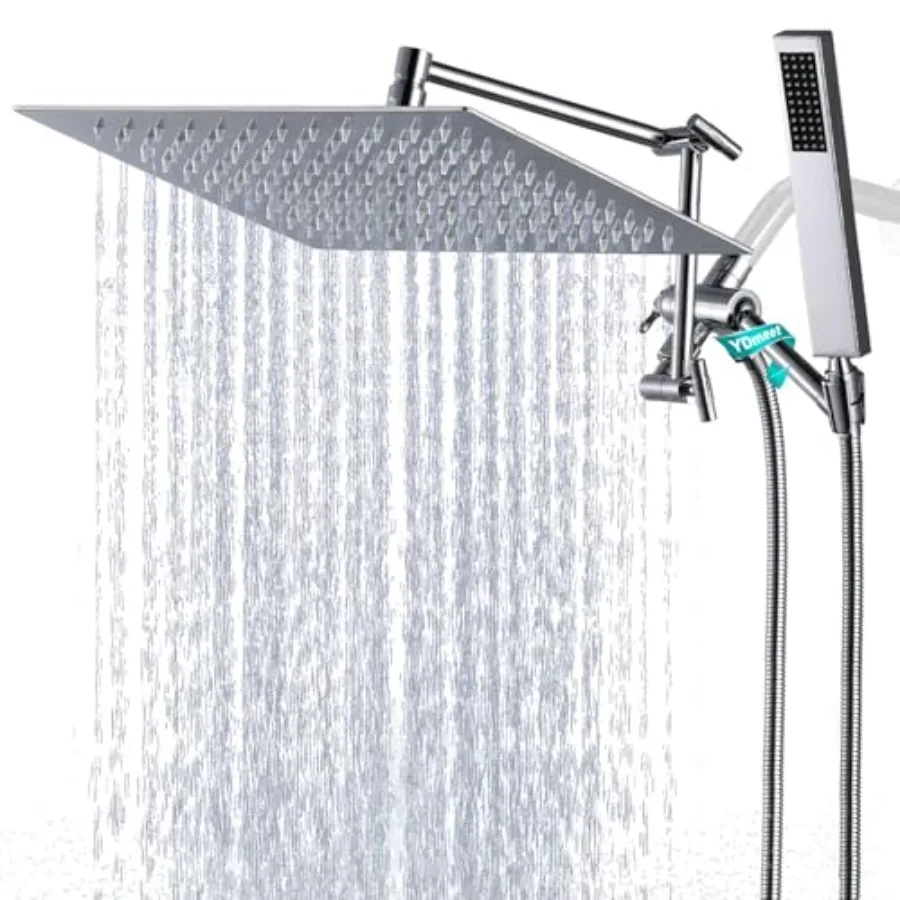 All Metal 12 Rainfall Shower Head with Handheld Spray Combo for Bathroom, Polished Chrome, High Pressure Adjustable Extension A
All Metal 12 Rainfall Shower Head with Handheld Spray Combo for Bathroom, Polished Chrome, High Pressure Adjustable Extension A