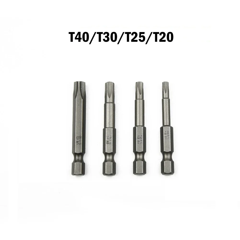 4pcs 50mm T20-T40 Magnetic Torx Screwdriver Bits Alloy Steel Electric Screwdriver Hexagonal Shank For DIY Home Projects
4pcs 50mm T20-T40 Magnetic Torx Screwdriver Bits Alloy Steel Electric Screwdriver Hexagonal Shank For DIY Home Projects
