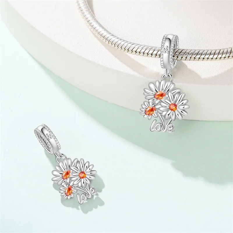 Original 925 Sterling Silver Love Daisy Charms Pendant Fit 3mm Original Bracelet DIY Women Exquisite Anniversary Jewelry Gifts
Original 925 Sterling Silver Love Daisy Charms Pendant Fit 3mm Original Bracelet DIY Women Exquisite Anniversary Jewelry Gifts
