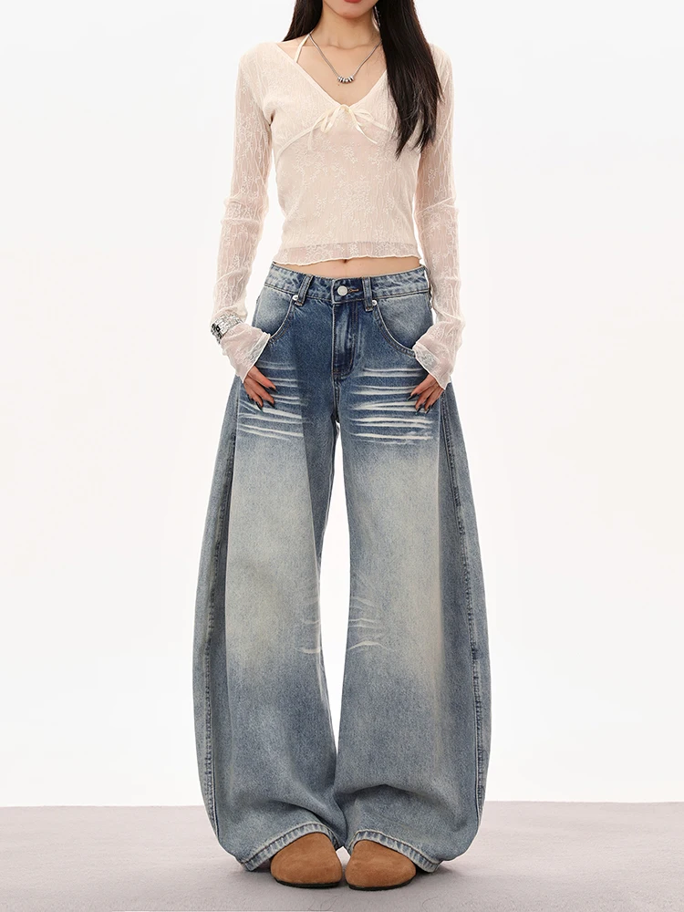 American Sle Low Waist Wide Leg Jeans Women's Loose Comfortable Slimming BAGGY Denim Pants Casual Wear All Seasons
American Sle Low Waist Wide Leg Jeans Women's Loose Comfortable Slimming BAGGY Denim Pants Casual Wear All Seasons