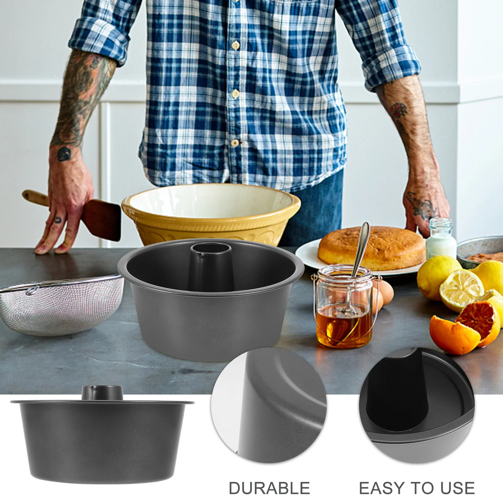 1pc Thickened Non-Stick Round Cake Mold Carbon Steel Hollow Baking Pan Multipurpose Diy Kitchen Tool For Chocolate Fudge
1pc Thickened Non-Stick Round Cake Mold Carbon Steel Hollow Baking Pan Multipurpose Diy Kitchen Tool For Chocolate Fudge