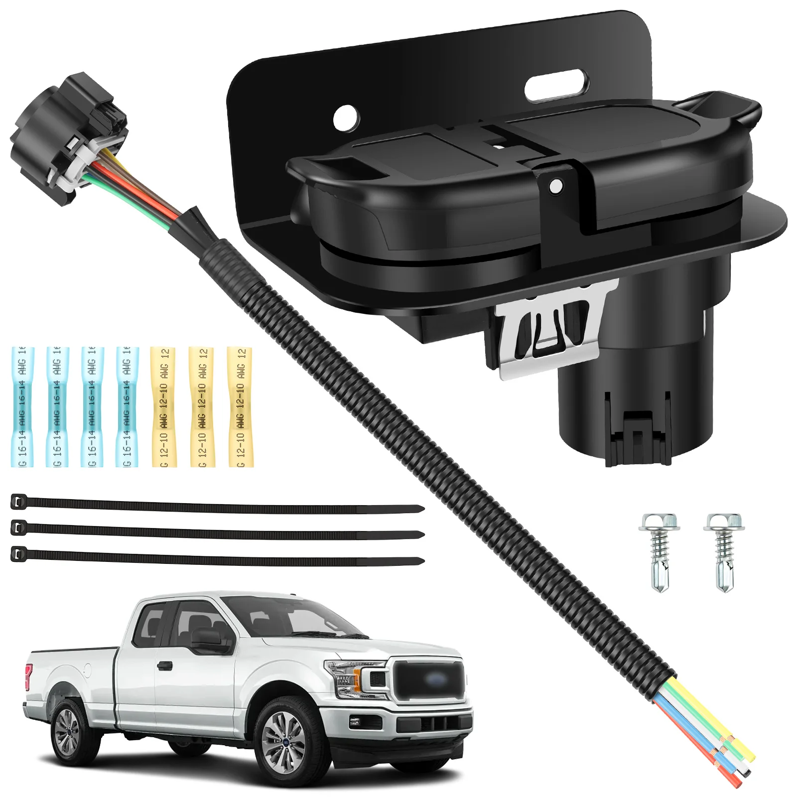 Trailer Connector Harness Kit 7 Way Trailer Tow Hitch Wiring Kit Easy Install Trailer Plug Replacements for Trailer Pickup Truck
Trailer Connector Harness Kit 7 Way Trailer Tow Hitch Wiring Kit Easy Install Trailer Plug Replacements for Trailer Pickup Truck