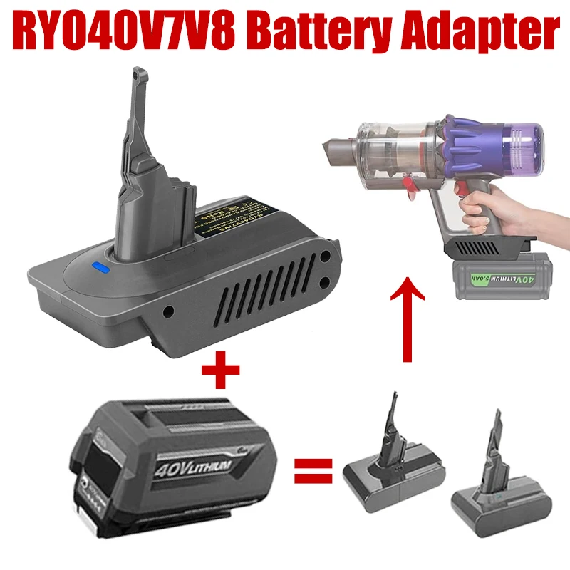 Адаптер RYO40V7V8 для аккумулятора Ryobi 40 В, преобразователь в аккумулятор серии Dyson V7 V8, для беспроводного пылесоса серии Dyson V7 V8
Адаптер RYO40V7V8 для аккумулятора Ryobi 40 В, преобразователь в аккумулятор серии Dyson V7 V8, для беспроводного пылесоса серии Dyson V7 V8