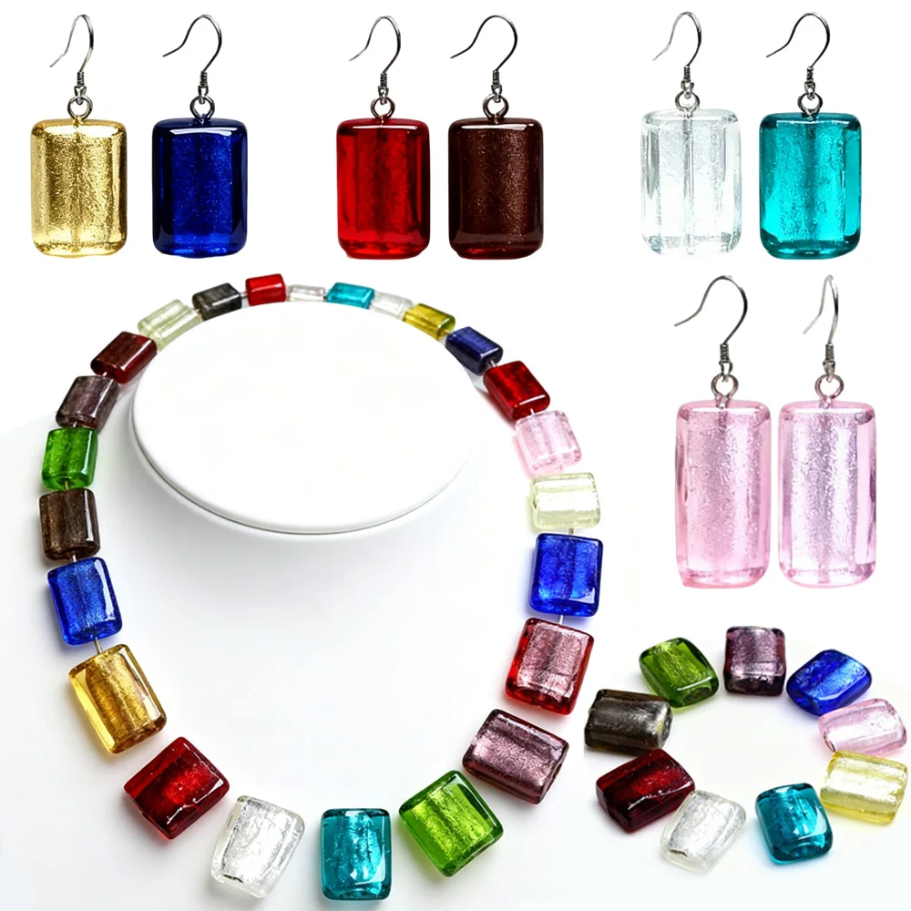 20/27MM 4PCS/Lot Multicolor Silver Foil Lampwork Glass Cuboid Beads DIY Bracelet Necklace Earring For Jewelry Making Accessories
20/27MM 4PCS/Lot Multicolor Silver Foil Lampwork Glass Cuboid Beads DIY Bracelet Necklace Earring For Jewelry Making Accessories
