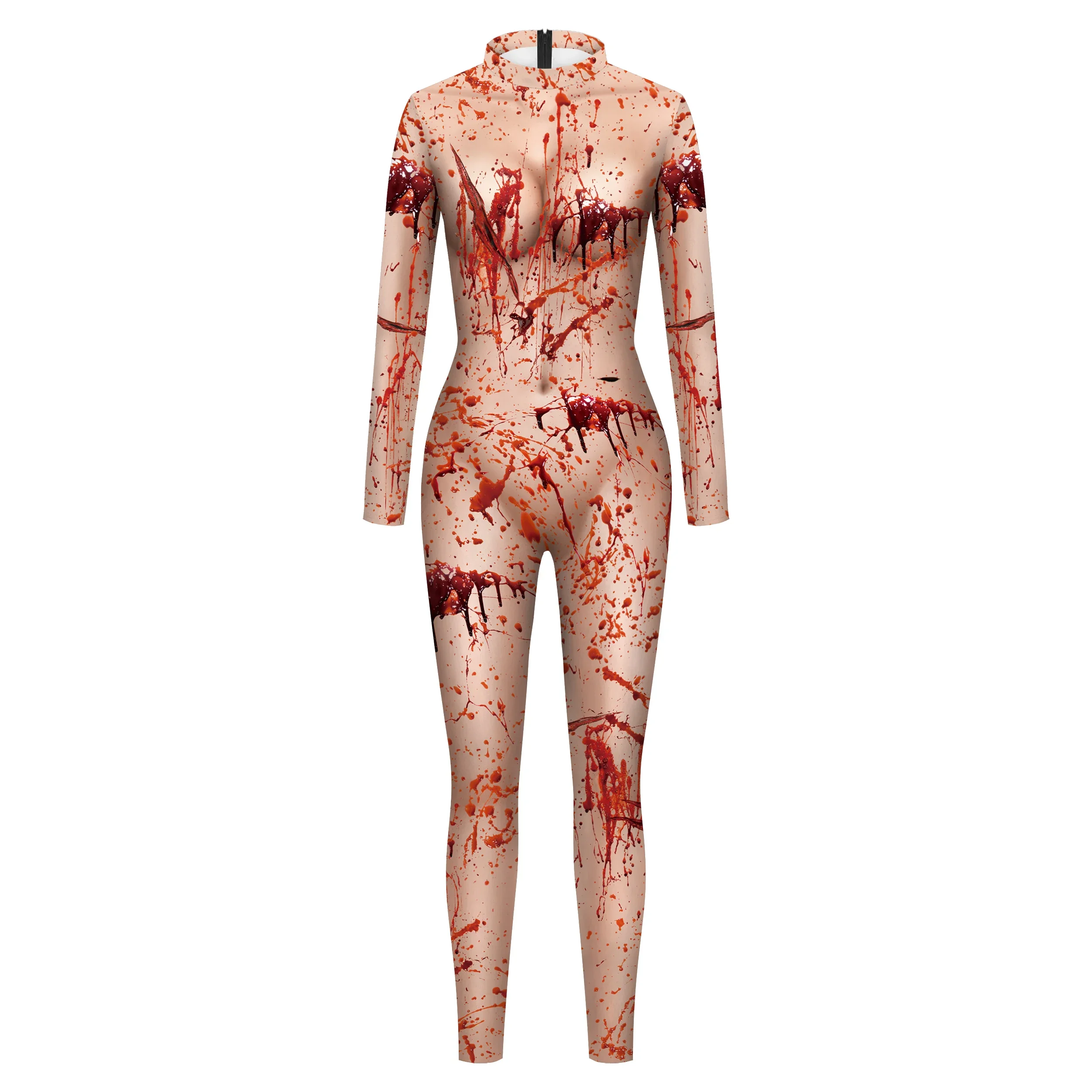Carnival Purim Costume Blood Print Bodysuit Women Sexy Zentai Suit Funny Holiday Party Clothes Back Zipper Outfit
Carnival Purim Costume Blood Print Bodysuit Women Sexy Zentai Suit Funny Holiday Party Clothes Back Zipper Outfit