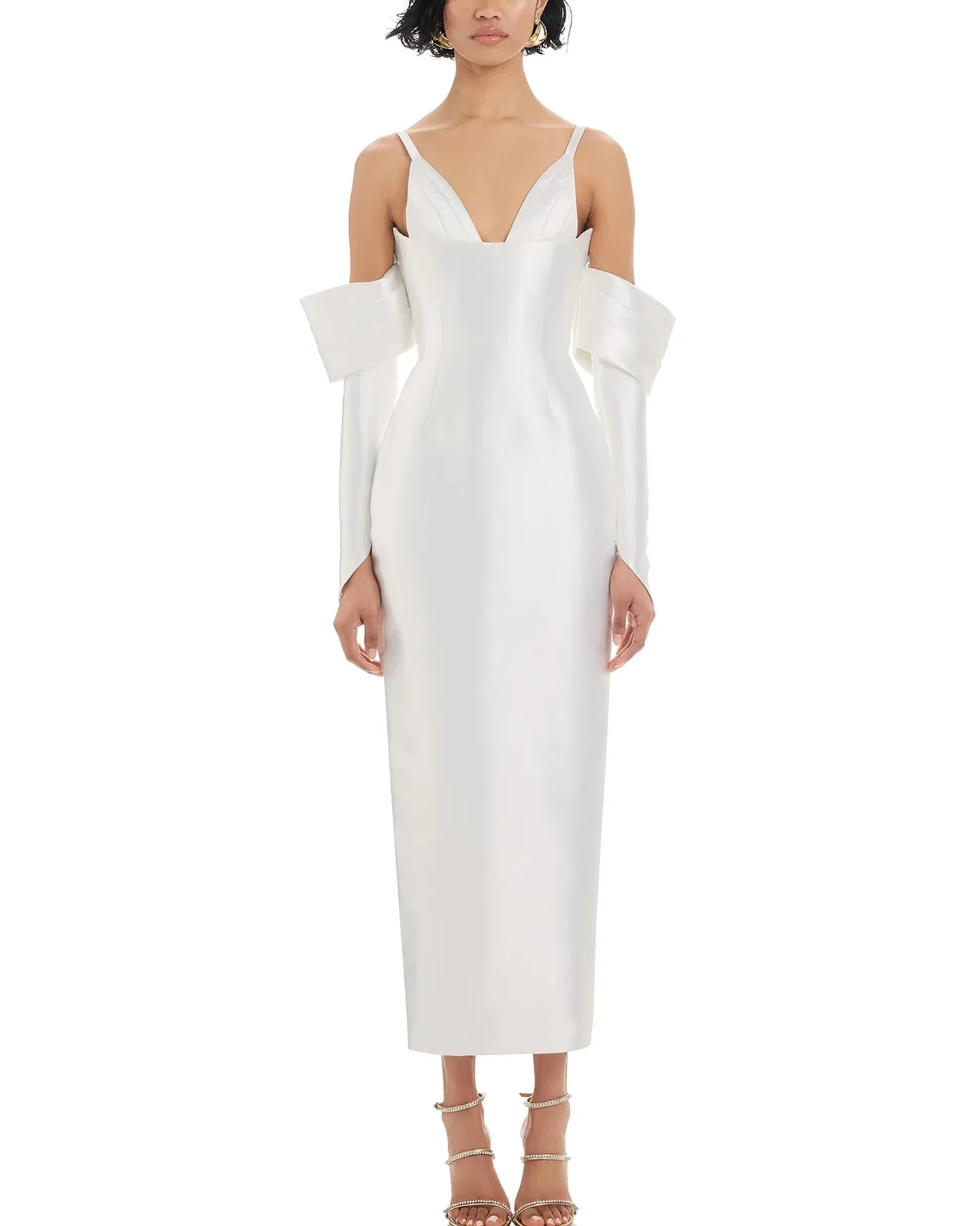 Customized Sexy Satin Spaghetti Straps Evening Dresses Temperament Long Sleeves V-Neck Prom Dress Custom Size Celebrity Gowns
Customized Sexy Satin Spaghetti Straps Evening Dresses Temperament Long Sleeves V-Neck Prom Dress Custom Size Celebrity Gowns
