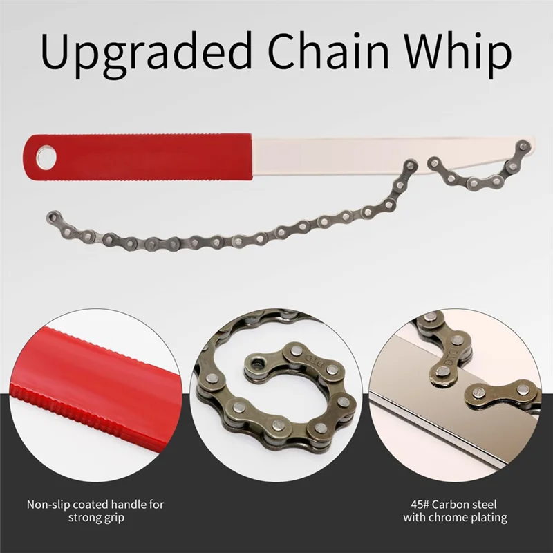 Bike Cassette Removal Tool, 5Pcs Bike Chain Tool Kit With Chain Whip Auxiliary Wrench Bicycle Cassette Lock Ring Removal-B51B
Bike Cassette Removal Tool, 5Pcs Bike Chain Tool Kit With Chain Whip Auxiliary Wrench Bicycle Cassette Lock Ring Removal-B51B