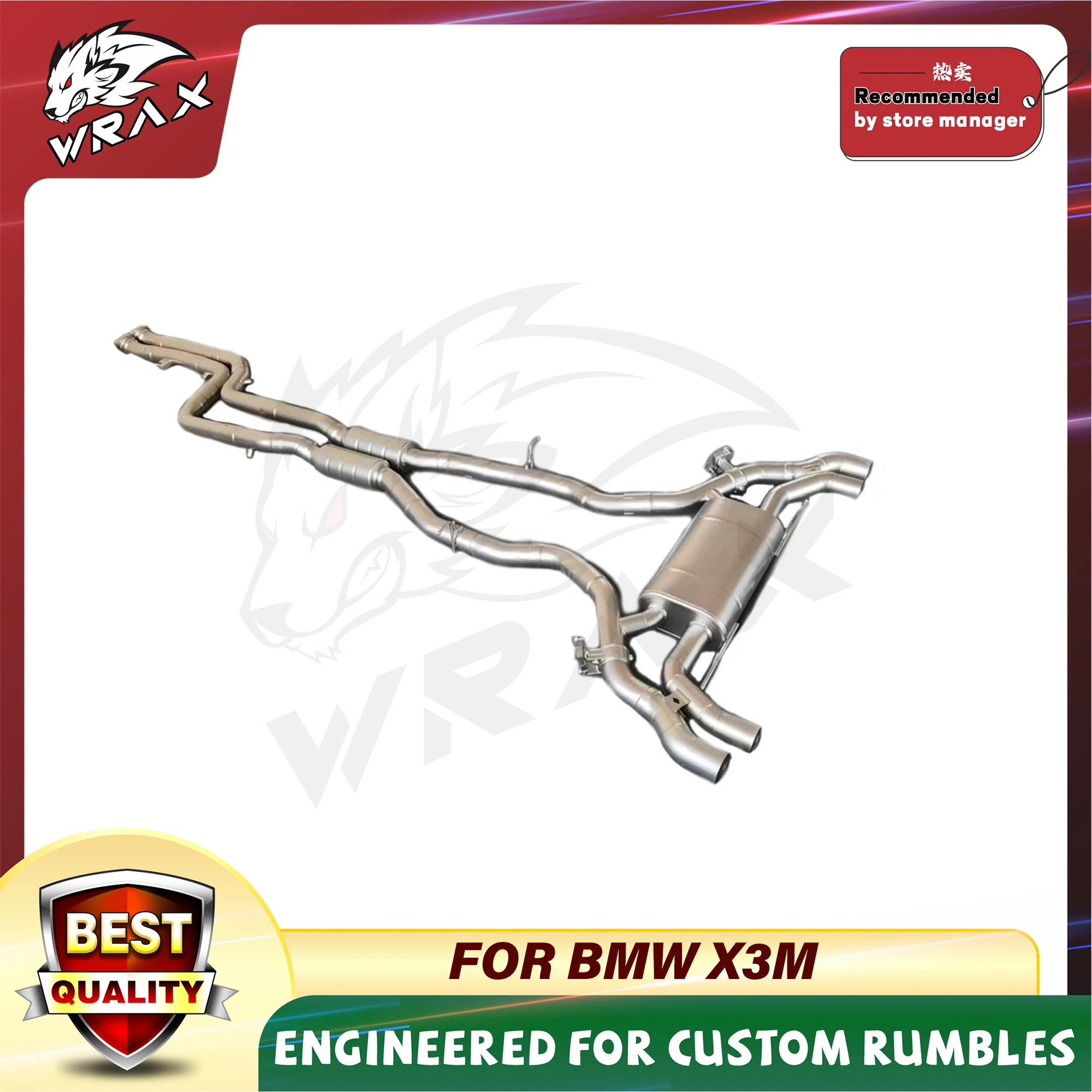 304 Stainless Steel Catback Exhaust System Performance Muffler Pipes For BMW X3M With valve
304 Stainless Steel Catback Exhaust System Performance Muffler Pipes For BMW X3M With valve