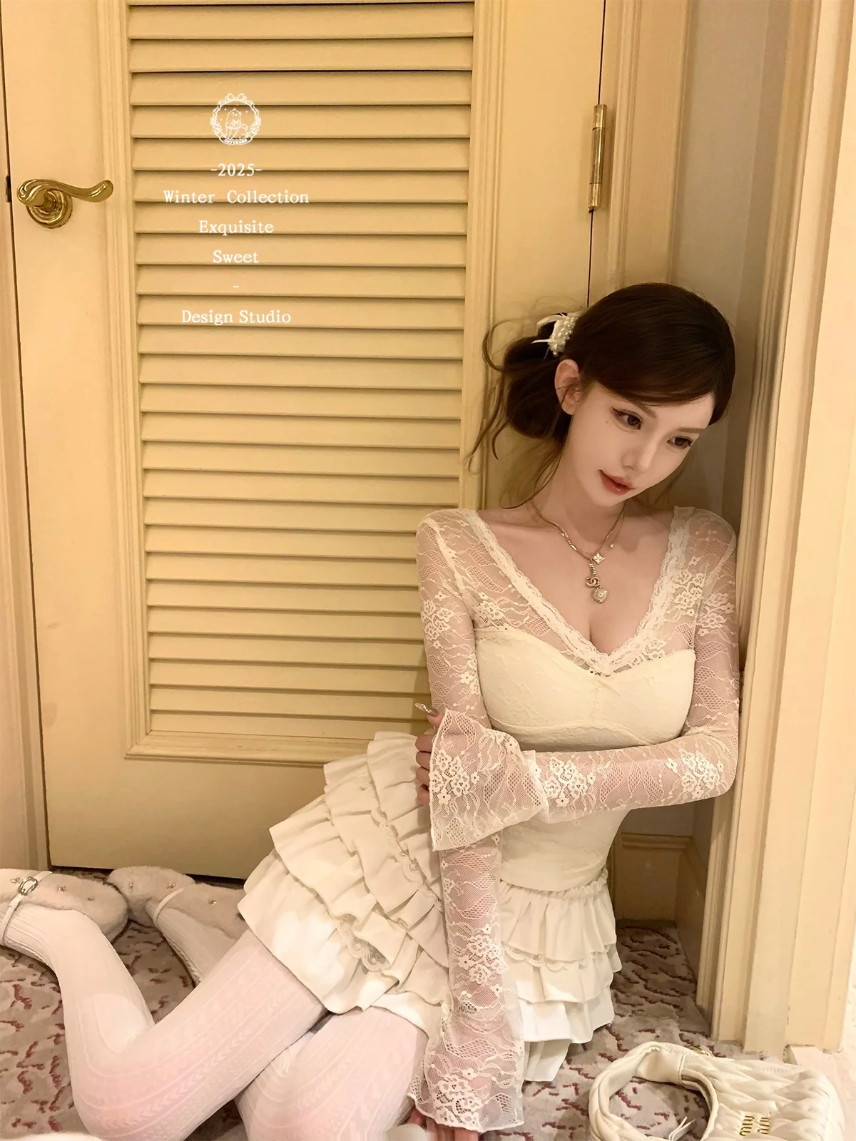 years Pure Desire Lace Hollow out Top Women's Faion Sensation Dr Aosphere Soft Fufu Long Sve Polyester Fiber
years Pure Desire Lace Hollow out Top Women's Faion Sensation Dr Aosphere Soft Fufu Long Sve Polyester Fiber