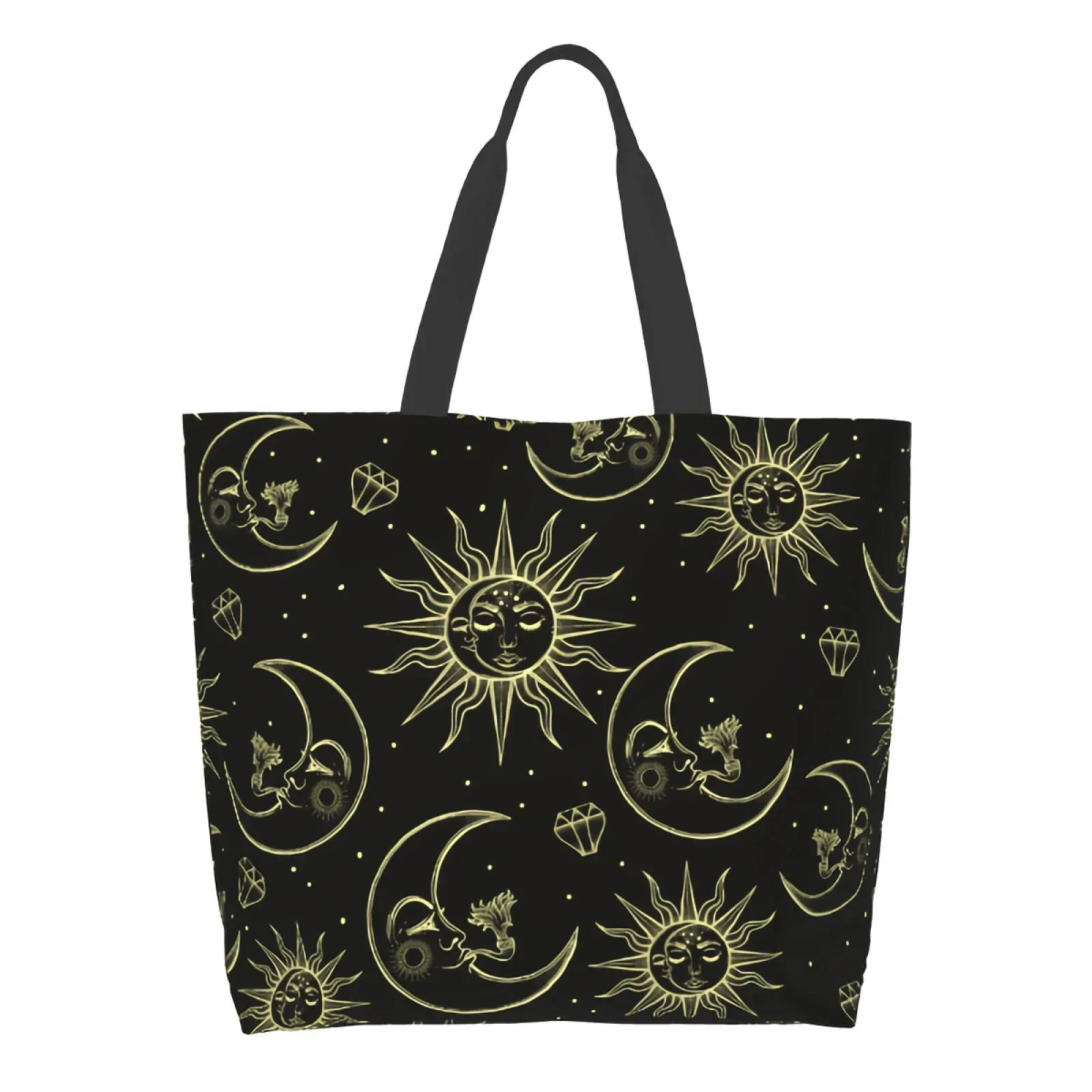 Sun Moon Stars Shopping Bag Reusable Zodiac Tote Bag Boho Style Shoulder Bag Casual Lightweight Large Capacity
Sun Moon Stars Shopping Bag Reusable Zodiac Tote Bag Boho Style Shoulder Bag Casual Lightweight Large Capacity