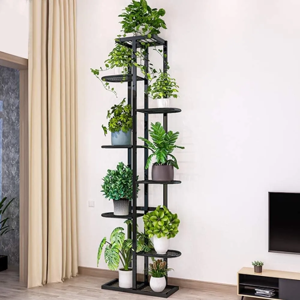 Indoor Outdoor Garden Plant Stand 8 Tier Metal Shelves Black Space Saver
Indoor Outdoor Garden Plant Stand 8 Tier Metal Shelves Black Space Saver