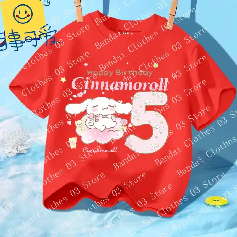 New Cinnamoroll T-shirts for Children Cute Cartoon Birthday Number Printed T-shirt Kids Casual Sports Tops Kawaii Girls Clothes
New Cinnamoroll T-shirts for Children Cute Cartoon Birthday Number Printed T-shirt Kids Casual Sports Tops Kawaii Girls Clothes