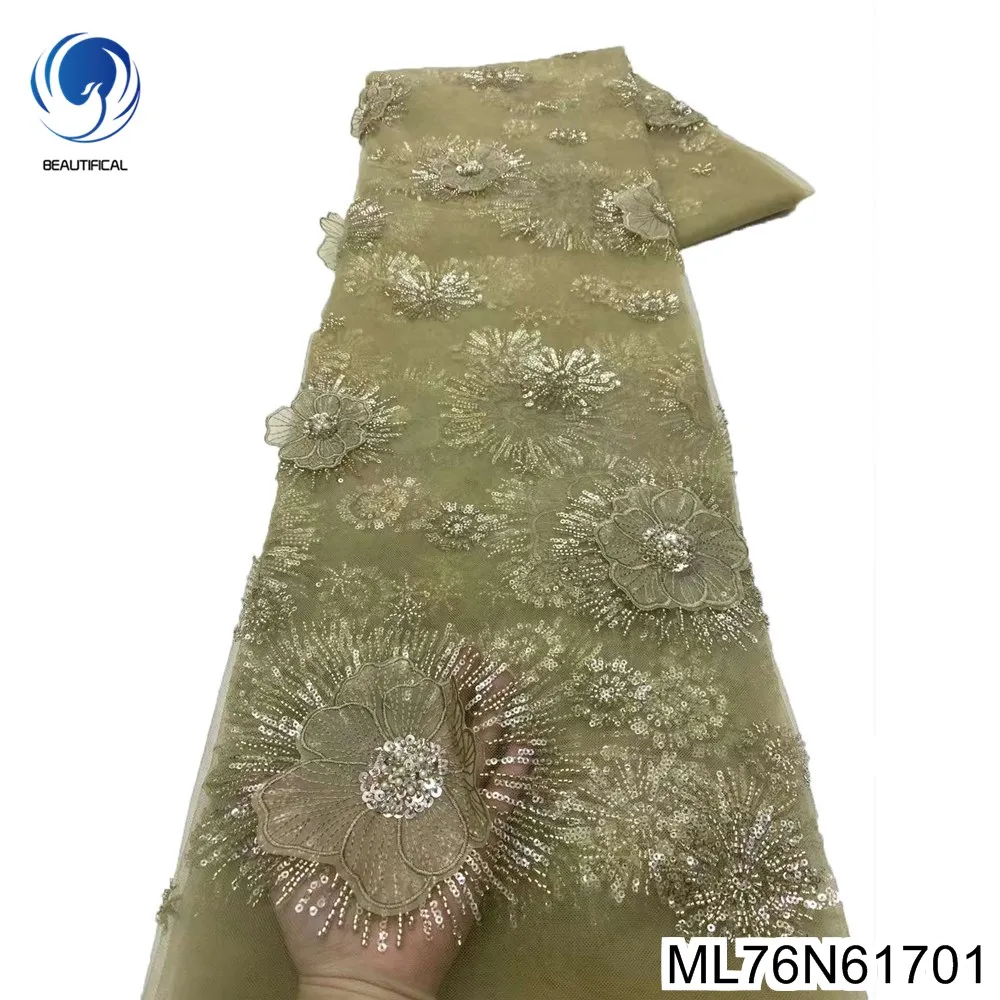 Elegant Temperament African 3D Flower Lace, Exquisite Embroidery Flower Design, Sequins with Beads Fabric, Party Dress, ML76N617
Elegant Temperament African 3D Flower Lace, Exquisite Embroidery Flower Design, Sequins with Beads Fabric, Party Dress, ML76N617
