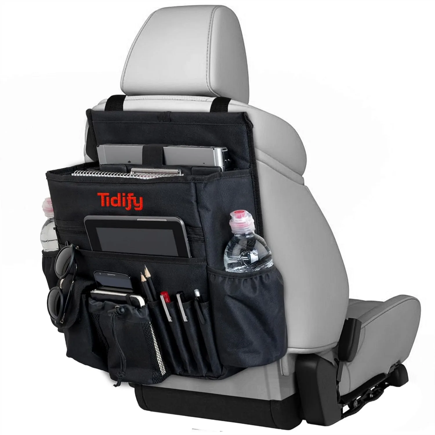 Back Seat Car Organizer with Tablet & Laptop Storage, Stabilizing Side Straps, Padded Shoulder Strap, Durable 600D Polyester
Back Seat Car Organizer with Tablet & Laptop Storage, Stabilizing Side Straps, Padded Shoulder Strap, Durable 600D Polyester