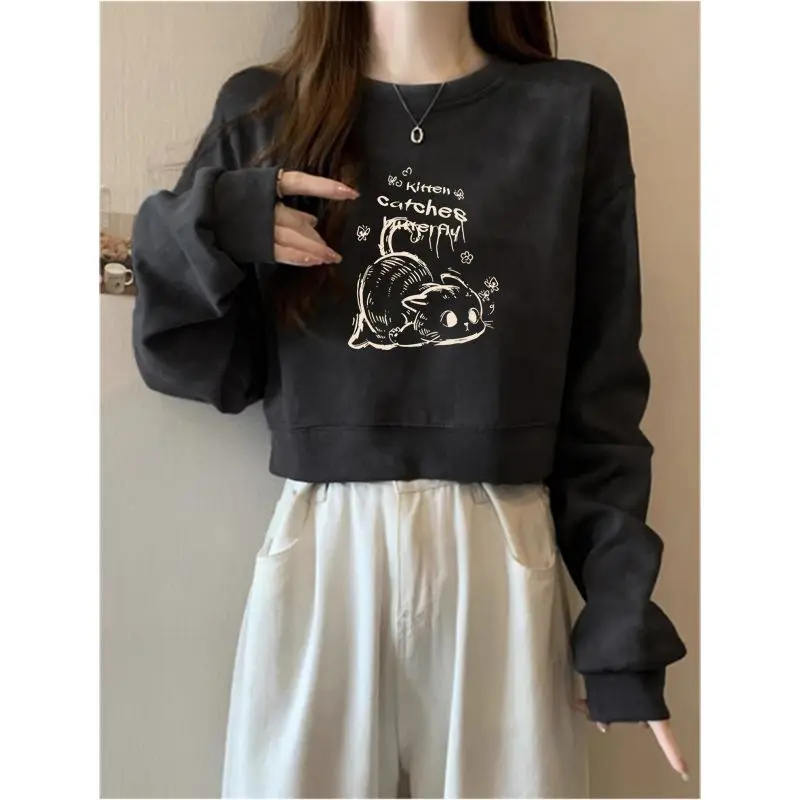 Women's Fleece Lined Tie Dye Print Sweatshirt Short Style Casual Loose Fit Autumn Winter New Arrival Korean Fashion Top
Women's Fleece Lined Tie Dye Print Sweatshirt Short Style Casual Loose Fit Autumn Winter New Arrival Korean Fashion Top