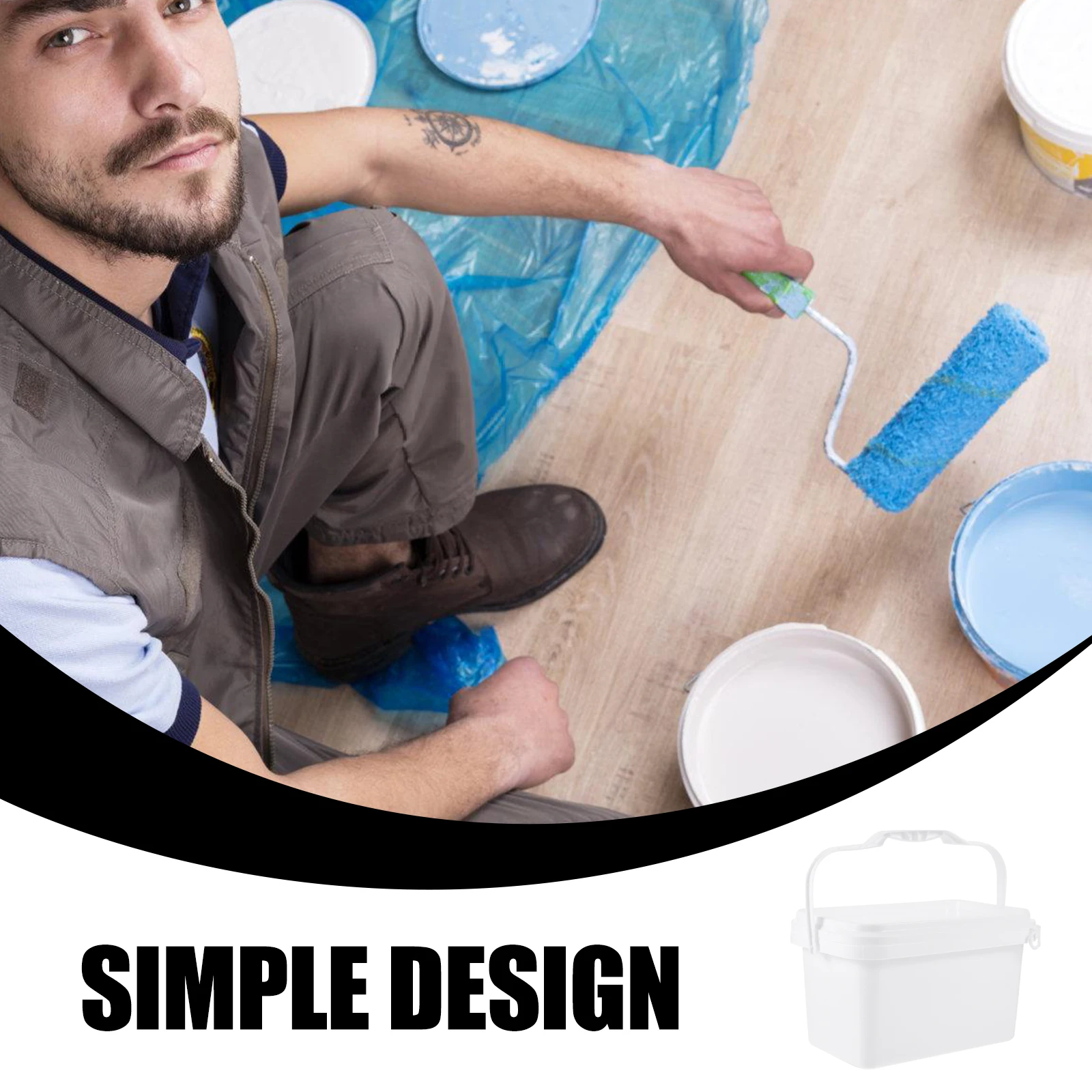 2L White Paint Bucket with Lid Handles Large Rectangular Hand-held Chemical Storage Container for Pigment Paint
2L White Paint Bucket with Lid Handles Large Rectangular Hand-held Chemical Storage Container for Pigment Paint