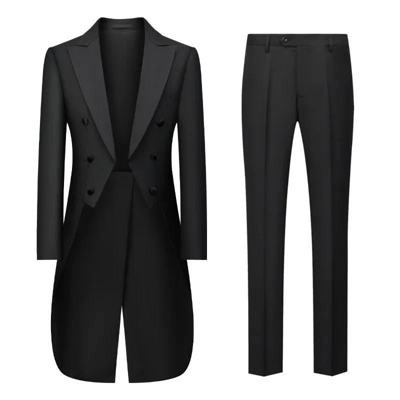 KIDWHXR Men 2-piece Outfit Turn Down Collar Double-breasted Tuxedo Man Straight-leg Pant Male British Style Wedding Suit Set
KIDWHXR Men 2-piece Outfit Turn Down Collar Double-breasted Tuxedo Man Straight-leg Pant Male British Style Wedding Suit Set