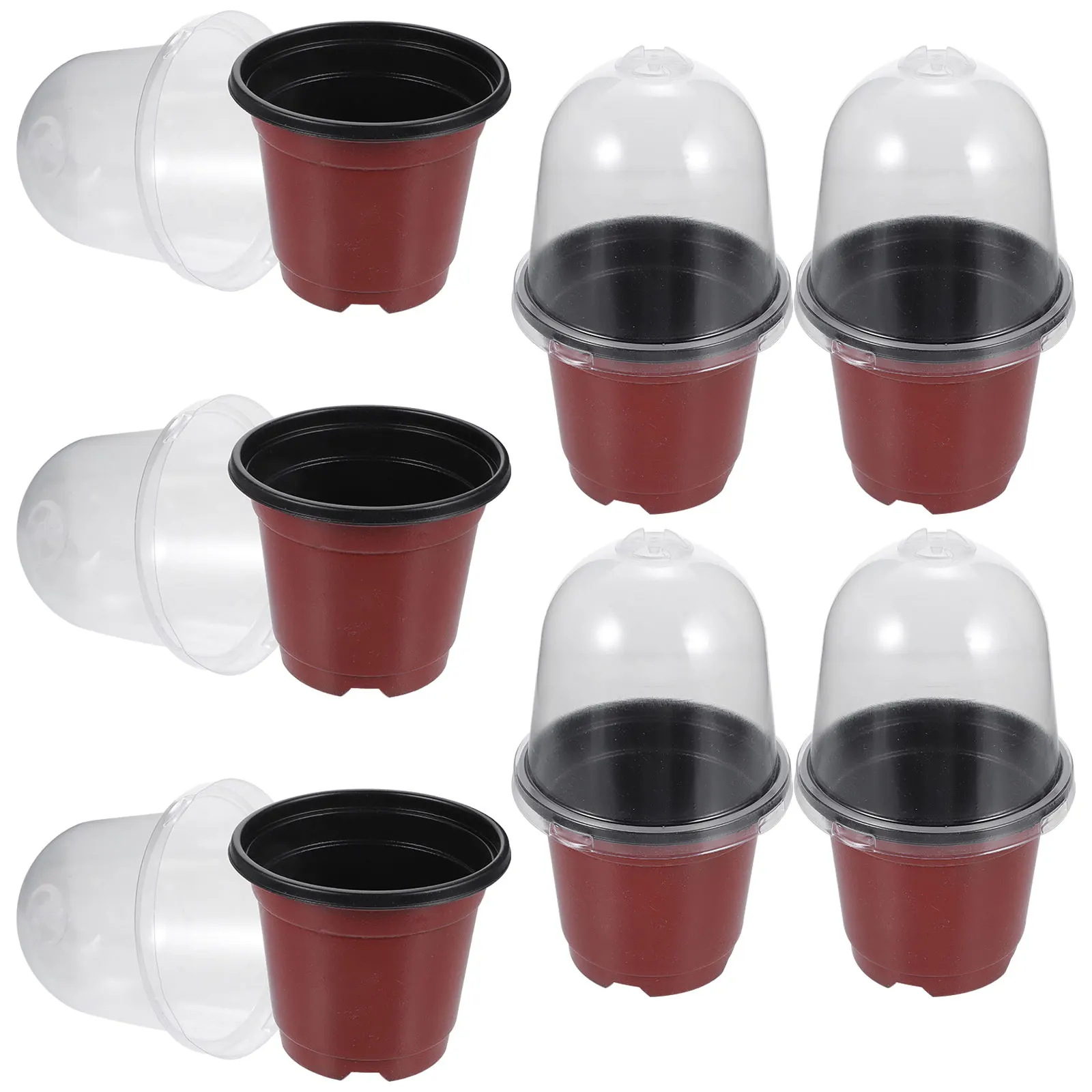 10 set Nursery Pot Planter Starter Seedling Pots Transparent Cover Black Drainage Holes Plastic Gardening Tool Set Home
10 set Nursery Pot Planter Starter Seedling Pots Transparent Cover Black Drainage Holes Plastic Gardening Tool Set Home