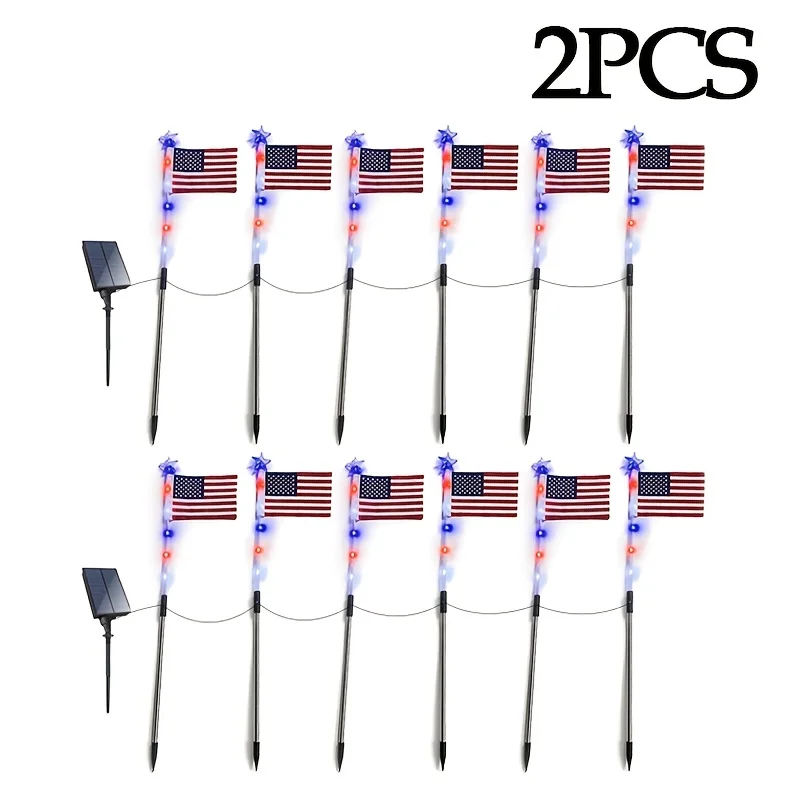 12/24 Pack Solar American Flag Pathway Lights, Solar Flag Lights Outdoor, Red White & Blue, IPX4, 8 Modes, Auto On/Off, Solar Pathway Lights for Outdoor Decor Yards, Gardens, Pathway, Patio, Camping, 4th Of July Decor, 250th.
12/24 Pack Solar American Flag Pathway Lights, Solar Flag Lights Outdoor, Red White & Blue, IPX4, 8 Modes, Auto On/Off, Solar Pathway Lights for Outdoor Decor Yards, Gardens, Pathway, Patio, Camping, 4th Of July Decor, 250th.