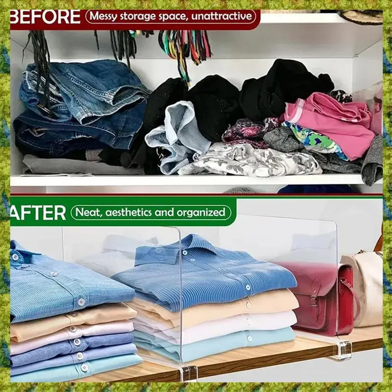 UISN Transparent Shelf Dividers For Closet Organization - Wardrobe Organizer, Cupboard And Bookcase Partition Baffles
UISN Transparent Shelf Dividers For Closet Organization - Wardrobe Organizer, Cupboard And Bookcase Partition Baffles