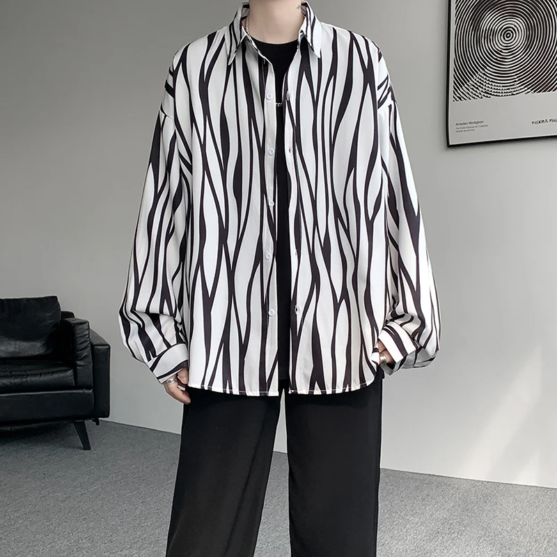 2025 Men's Zebra Stripe Shirt Autumn New Arrival Single Breasted Button Down Shirt Oversized Loose Fit Long Sleeve Casual Shirts
2025 Men's Zebra Stripe Shirt Autumn New Arrival Single Breasted Button Down Shirt Oversized Loose Fit Long Sleeve Casual Shirts