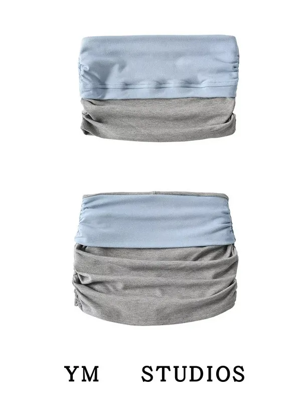 Vacation Style Color Block Tube Top Vest High Elastic Waist Safety Pants Short Skirt Two Piece Set Women's Fashion Outfit
Vacation Style Color Block Tube Top Vest High Elastic Waist Safety Pants Short Skirt Two Piece Set Women's Fashion Outfit