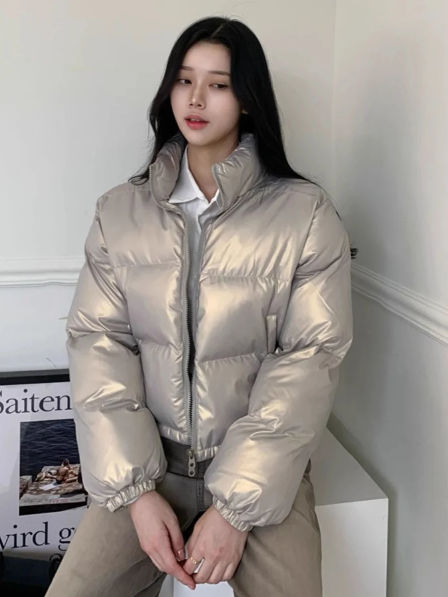 Sweet Cool Silver ort Puffer Jaet Women's Winter Faion Bread Sle Cotton Coat Stand Collar Zipper Closure Regular Thic...
Sweet Cool Silver ort Puffer Jaet Women's Winter Faion Bread Sle Cotton Coat Stand Collar Zipper Closure Regular Thic...