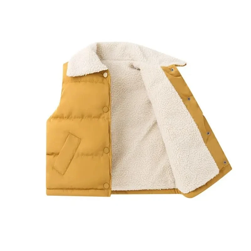 Casual Style Autumn Winter Baby Turn-down Collar Vest Solid Color Children Down Cotton Vest Boys Girls Thickened Warm Vest
Casual Style Autumn Winter Baby Turn-down Collar Vest Solid Color Children Down Cotton Vest Boys Girls Thickened Warm Vest