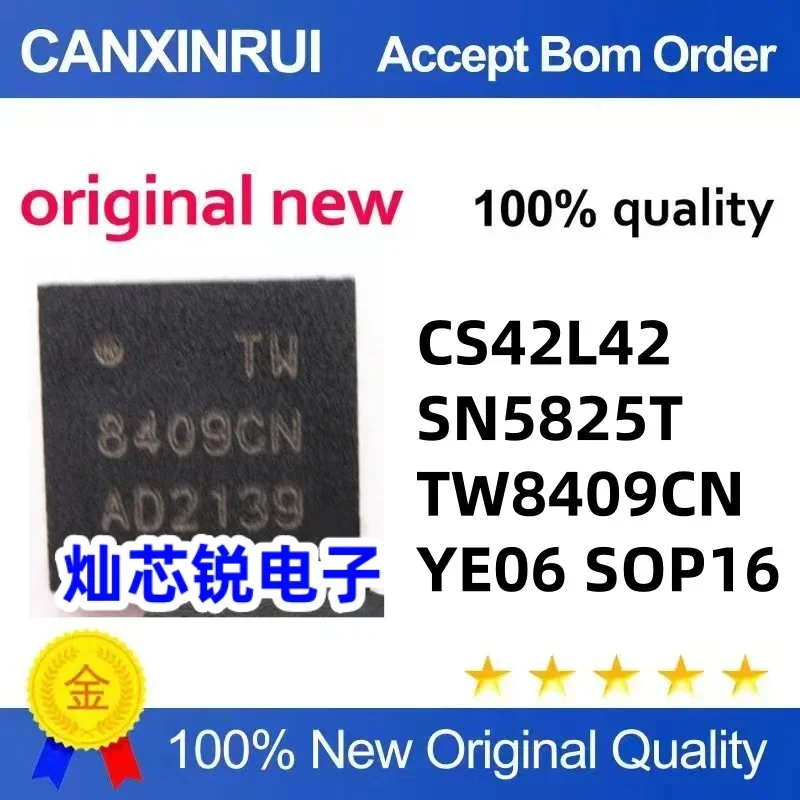 (5 pieces) CL42L42-CNZR CS42L42 CS8409-CNZR TW8409CN YE06 SN5825T
(5 pieces) CL42L42-CNZR CS42L42 CS8409-CNZR TW8409CN YE06 SN5825T