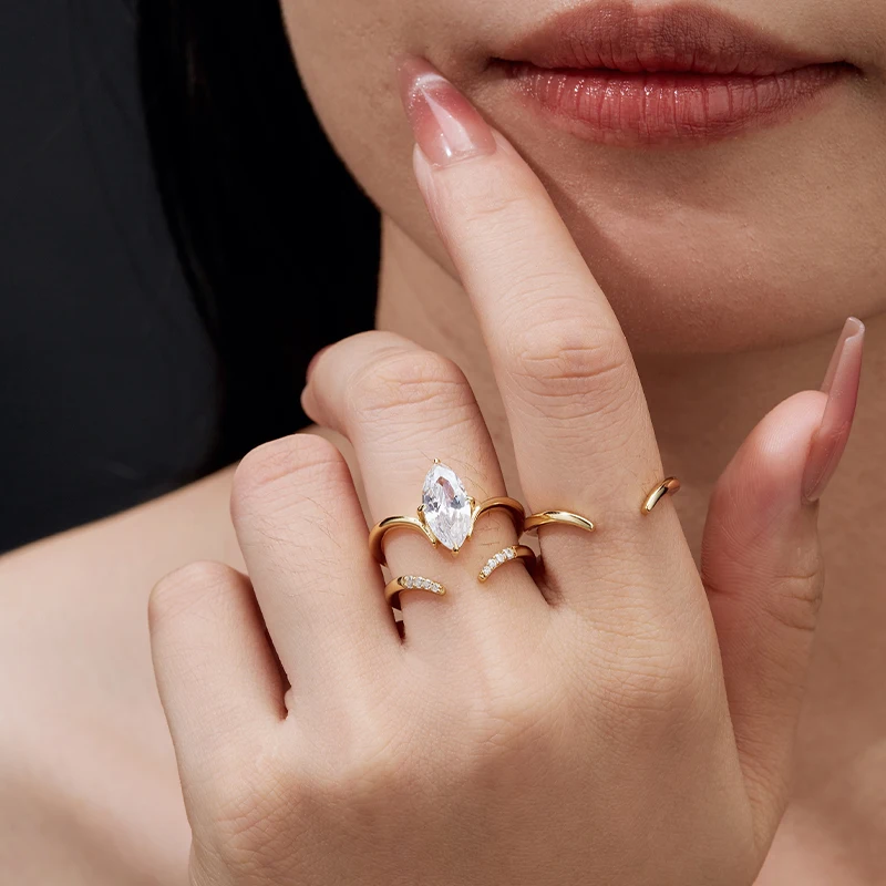 Stacked Combination Rings Women's Ring Silver 925 Moissanite Rings Olive Shape Wedding Rings Fashionable Gorgeous Festival Gift 
Stacked Combination Rings Women's Ring Silver 925 Moissanite Rings Olive Shape Wedding Rings Fashionable Gorgeous Festival Gift