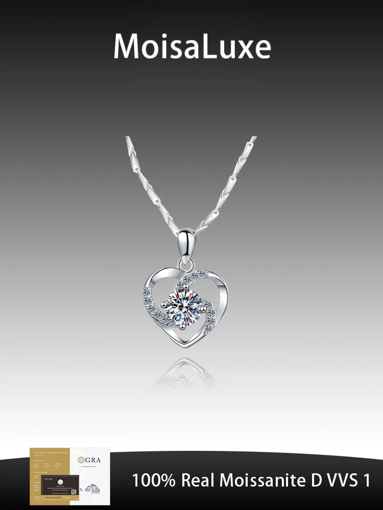 Официальный магазин MoisaLuxe GRA Moissanite Plata из стерлингового серебра 925 пробы, женское ожерелье с подвеской в форме сердца для женщин, ювелирные изделия
Официальный магазин MoisaLuxe GRA Moissanite Plata из стерлингового серебра 925 пробы, женское ожерелье с подвеской в форме сердца для женщин, ювелирные изделия