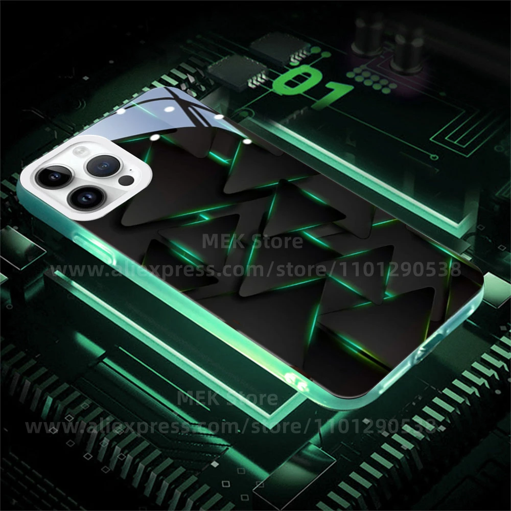 LED Light Up Transparent Phone Case Triangle Rhombus Design Glowing Back Cover For iPhone Air 17 Pro Max 12 11
LED Light Up Transparent Phone Case Triangle Rhombus Design Glowing Back Cover For iPhone Air 17 Pro Max 12 11