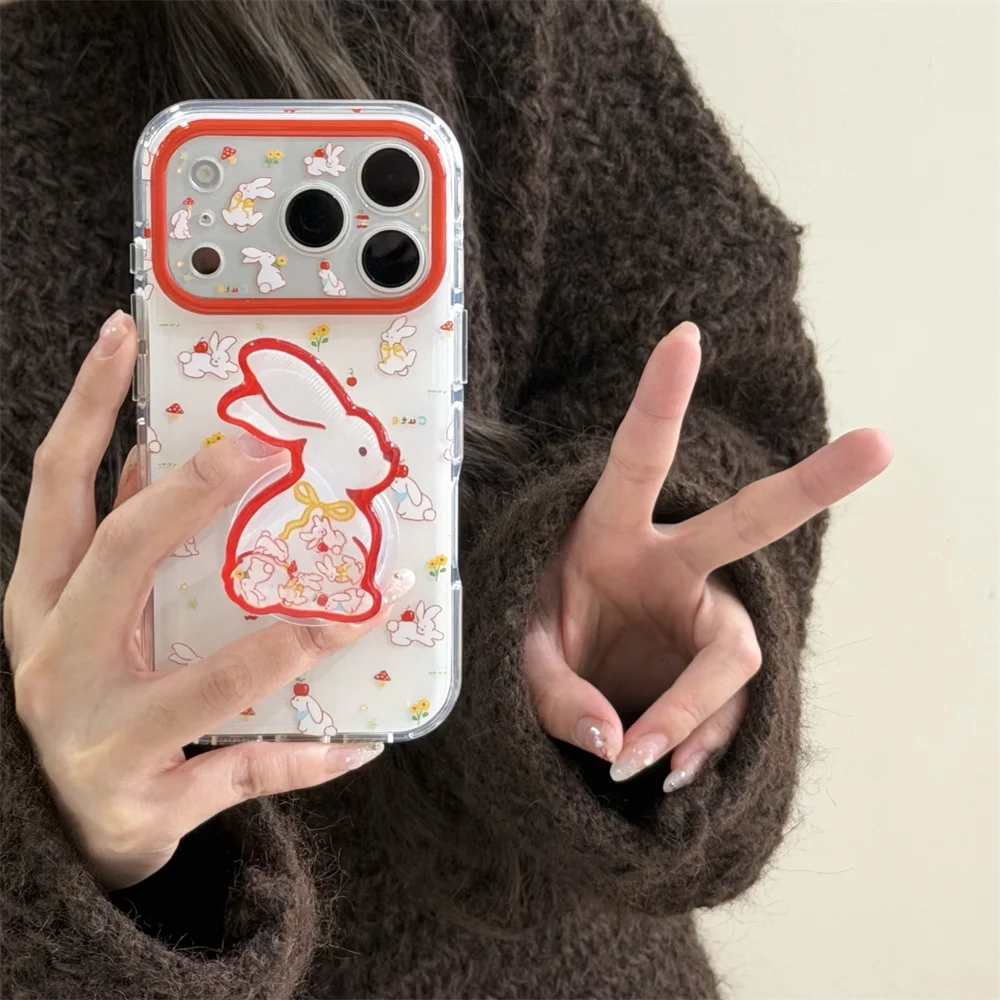 Cute Cherry Bunny Cartoon Phone case for iPhone 17 Pro 16 15 Promax 16 Max Funda With Rocker Stand Korean Shockproof Cover Cases
Cute Cherry Bunny Cartoon Phone case for iPhone 17 Pro 16 15 Promax 16 Max Funda With Rocker Stand Korean Shockproof Cover Cases